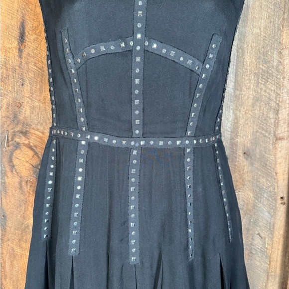 Rebecca Taylor Black Lace and Studded A-Line Dress - Size 2 - Picture 5 of 13